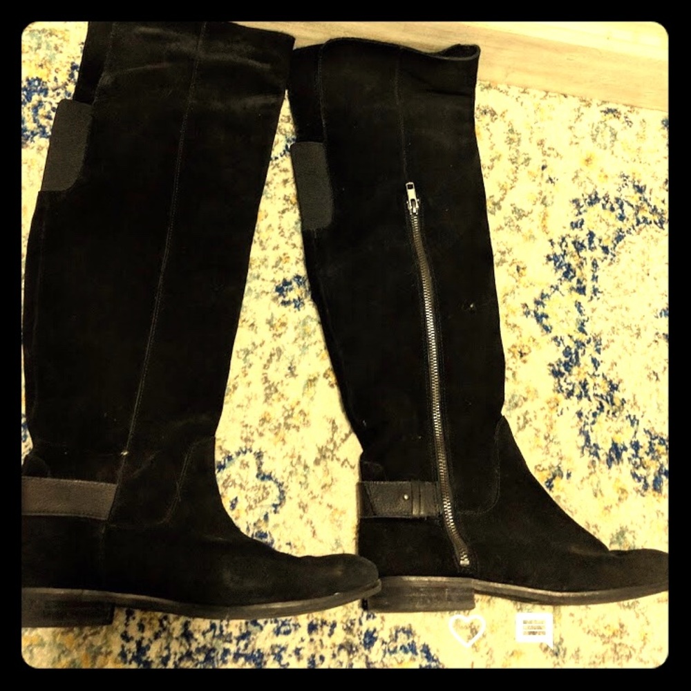 Splendid Black Over the knee suede boot